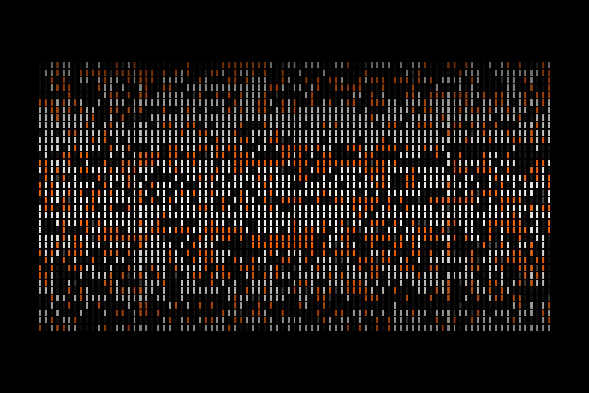 Field of 3,132 marks, one per audio file in the archive, coloured by what the machine heard inside it.